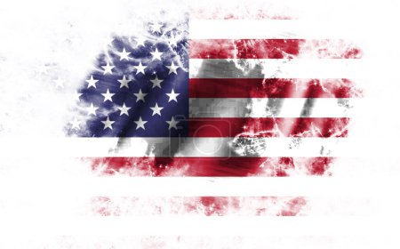 Photo for White background with torn United States of America flag - Royalty Free Image