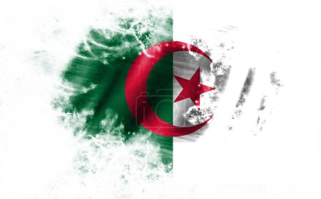 Foto de Fondo blanco con bandera rota de Argelia - Imagen libre de derechos