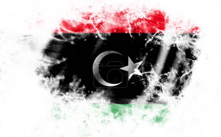 Téléchargez les photos : Fond blanc avec drapeau déchiré de Libye - en image libre de droit