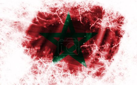 Téléchargez les photos : Fond blanc avec drapeau du Maroc usé - en image libre de droit