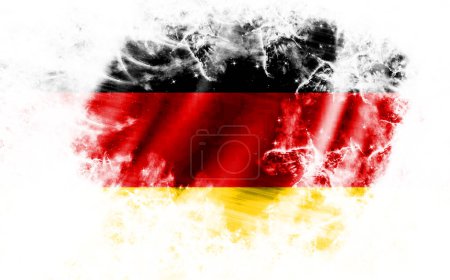 Foto de Fondo blanco con bandera de Alemania rota - Imagen libre de derechos