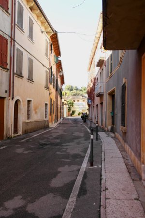 View of a street in Valeggio sul Mincio. 22 October 2023 Valleggio sul Mincio, Veneto, Italy