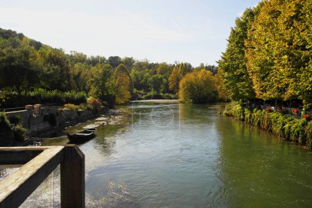 View from Borghetto on the river, Veneto, Italy