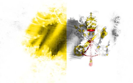 White background with torn Vatican flag