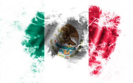 Foto de Fondo blanco con bandera rasgada de México - Imagen libre de derechos