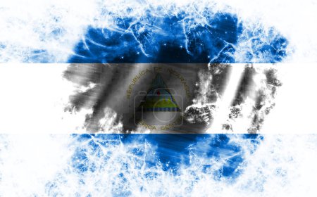 Téléchargez les photos : Fond blanc avec drapeau nicaraguayen porté - en image libre de droit