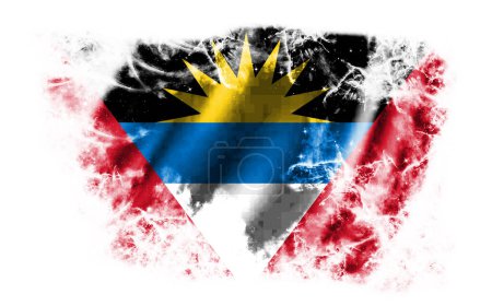 Fondo blanco con bandera rota de Antigua y Barbuda