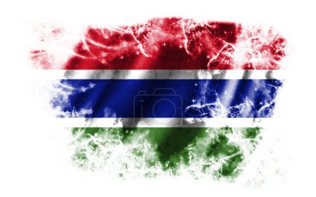 Weißer Hintergrund mit zerrissener Flagge von Gambia