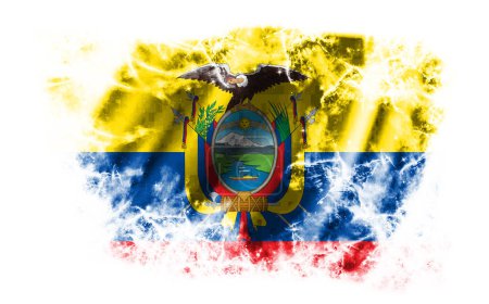 Foto de Fondo blanco con bandera rota de Ecuador - Imagen libre de derechos