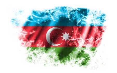 Foto de Fondo blanco con bandera rasgada de Azerbaiyán - Imagen libre de derechos