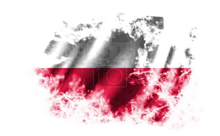 Foto de Fondo blanco con bandera rota de Polonia - Imagen libre de derechos