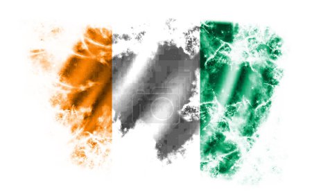 Photo for White background with torn flag of Ivory Coast - Royalty Free Image