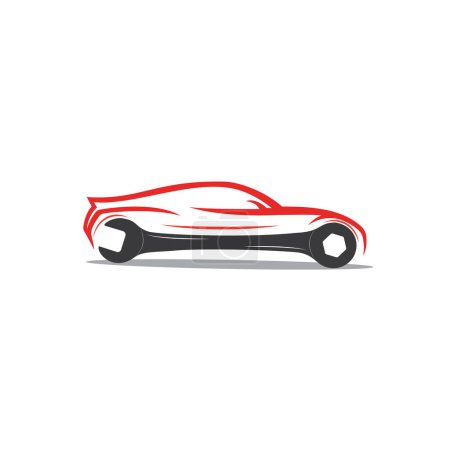 Illustration for Car repair logo design. Vector illustration - Royalty Free Image