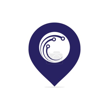 Ilustración de Plantilla de logotipo de vector GPS de tecnología. Tecnología electrónica moderna. Conexión de red de datos
. - Imagen libre de derechos