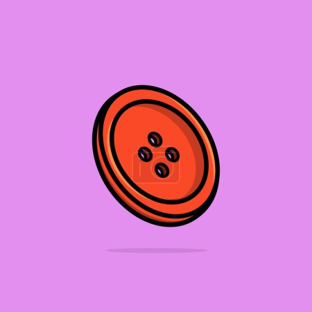 Ilustración de Botón de ropa naranja y fondo púrpura claro. Ilustración símbolo de signo de vector aislado - Imagen libre de derechos