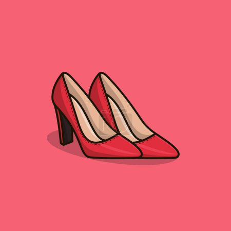 Ilustración de Un par de zapatos de tacón alto de color rojo ilustración icono de vectores. Belleza y moda, Tacón alto, Calzado, Belleza, Moda, Diseño de calzado, Celebración de eventos, Tacón alto. - Imagen libre de derechos