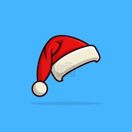 Ilustración de Gorra de Santa, icono del sombrero de Navidad, símbolo, diseño. Ilustración vectorial invierno - Imagen libre de derechos