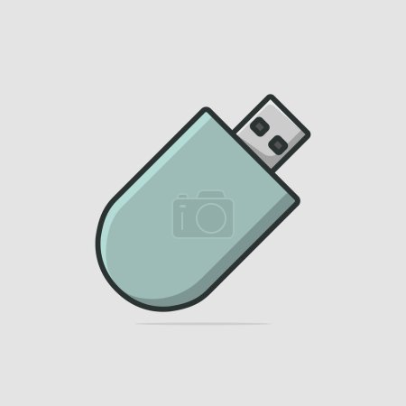 Téléchargez les illustrations : Illustration vectorielle de périphérique de stockage de données de technologie de lecteur flash USB - en licence libre de droit
