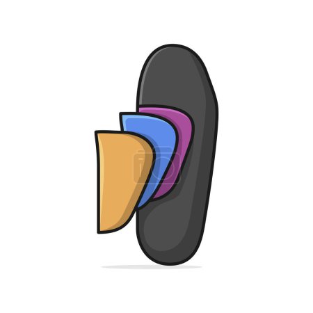 Illustration for Comfortable shoes arch support insoles vector illustration. Vector design for three-layered shoe arch support insole. - Royalty Free Image