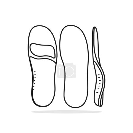 Téléchargez les illustrations : Paire confortable de semelle intérieure de chaussure d'orthèses, supports d'arche - en licence libre de droit