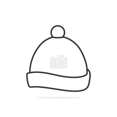 Illustration for A knitted winter bobble hat isolated on a white background - Royalty Free Image
