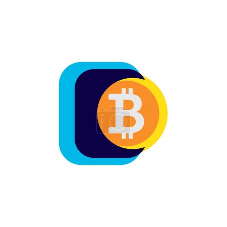 Téléchargez les photos : Modèle de logo Bitcoin illustration vectorielle de conception - en image libre de droit