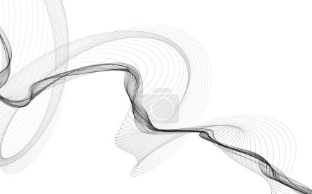Foto de Fondo abstracto con líneas de onda monocromas sobre fondo blanco. Fondo de tecnología moderna. - Imagen libre de derechos