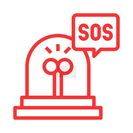 Photo for Line sos help icon isolated on white background. sos sos symbol. vector illustration. help sign. colorful outline concept. - Royalty Free Image