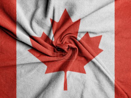 Photo for Fabric Flag of the Canada, National Flag of the Canada - Royalty Free Image