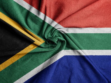 Photo for Fabric Flag of the South Africa, National Flag of the South Africa - Royalty Free Image