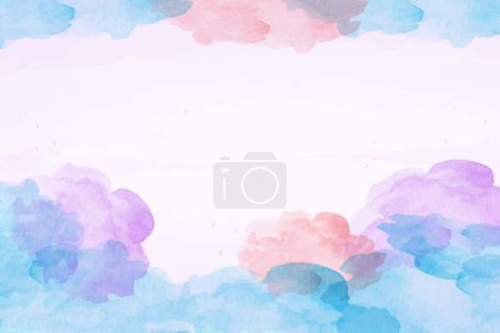 Pastel watercolor background in bright colored tones. Vector