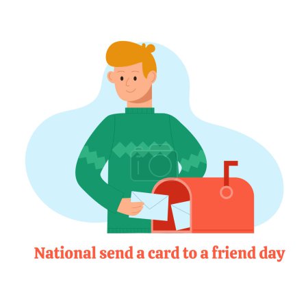 Téléchargez les illustrations : National Envoyez une carte à un ami jour. Bannière. Vecteur - en licence libre de droit