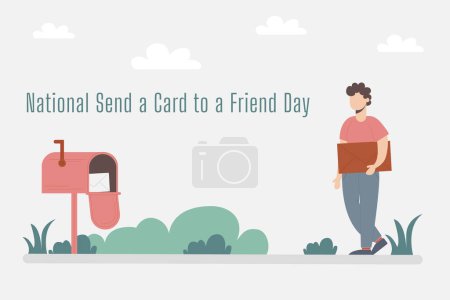 Téléchargez les illustrations : National Envoyez une carte à un ami jour. Bannière - en licence libre de droit