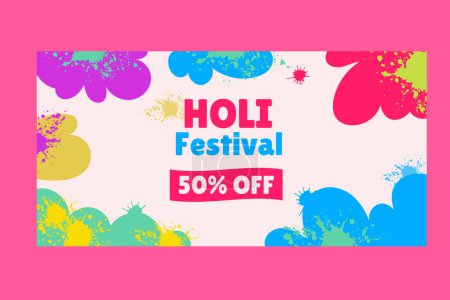 Illustration for Banner festival Holi sale. Vector - Royalty Free Image