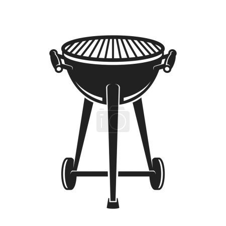 Illustration des Grills. Gestaltungselement für Logo, Etikett, Schild, Emblem, Plakat. Vektorillustration