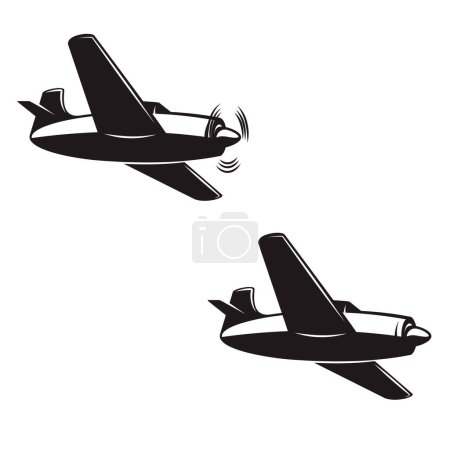 Illustration for Illustration of retro airplane. Design element for logo, label, sign, emblem. Vector illustration - Royalty Free Image