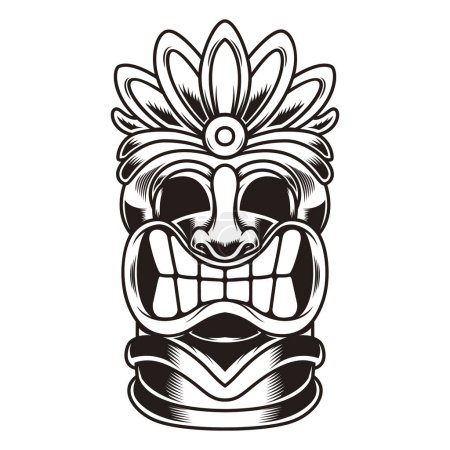 Ilustración de Ilustración del ídolo tiki. Elemento de diseño para logo, etiqueta, cartel, cartel. Ilustración vectorial - Imagen libre de derechos