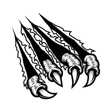 Monster claws scratching background. For poster, t shirt, decoration. Vector illustration