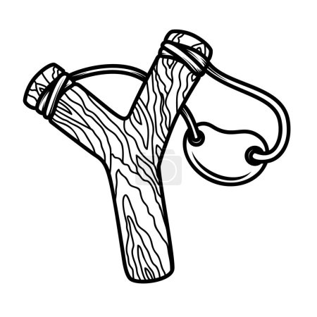 Illustration der Schleuder. Gestaltungselement für Logo, Emblem, Schild, Plakat, T-Shirt. Vektorillustration