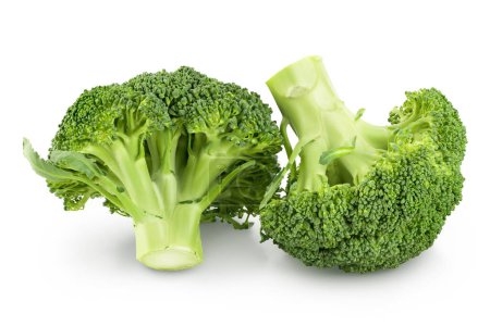 Photo for Fresh broccoli isolated on white background close-up with full depth of field - Royalty Free Image