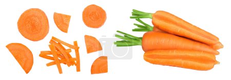 Photo for Carrot slice isolated on white background. Top view. Flat lay. - Royalty Free Image