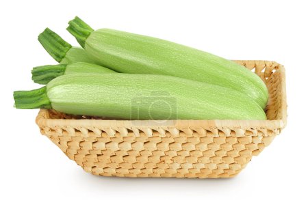 Photo for Zucchini or marrow isolated on white background with clipping path and full depth of field. - Royalty Free Image