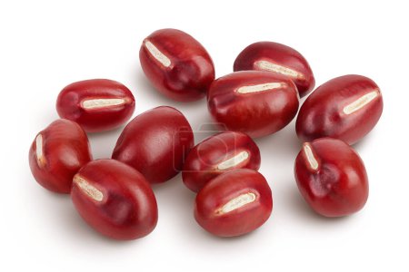 Téléchargez les photos : Haricots rouges adzuki isolés sur fond blanc
. - en image libre de droit
