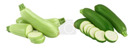 Photo for Zucchini or marrow isolated on white background with full depth of field. - Royalty Free Image