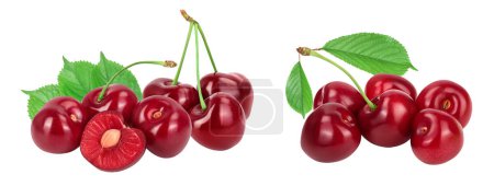 red sweet cherry isolated on white background with full depth of field,