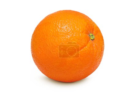 Foto de Fruto naranja con hoja aislada sobre fondo blanco con plena profundidad de campo. - Imagen libre de derechos