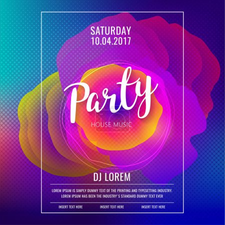 Illustration for Poster party design electronic music vector template background - Royalty Free Image
