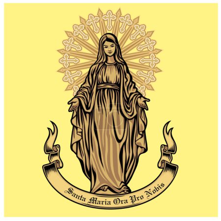Ilustración de Imagen católica de Santa María, Virgen - Imagen libre de derechos