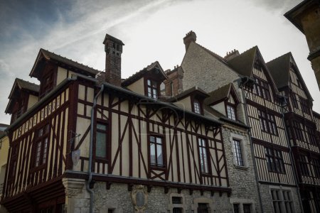 Photo for MORET SUR LOING - FRANCE - February 2023: View on the medieval city of Moret sur Loing in Seine et Marne in France with his timbered house - Royalty Free Image