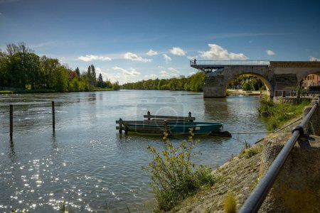 Landscape photography of the city of Pont sur Yonne in France